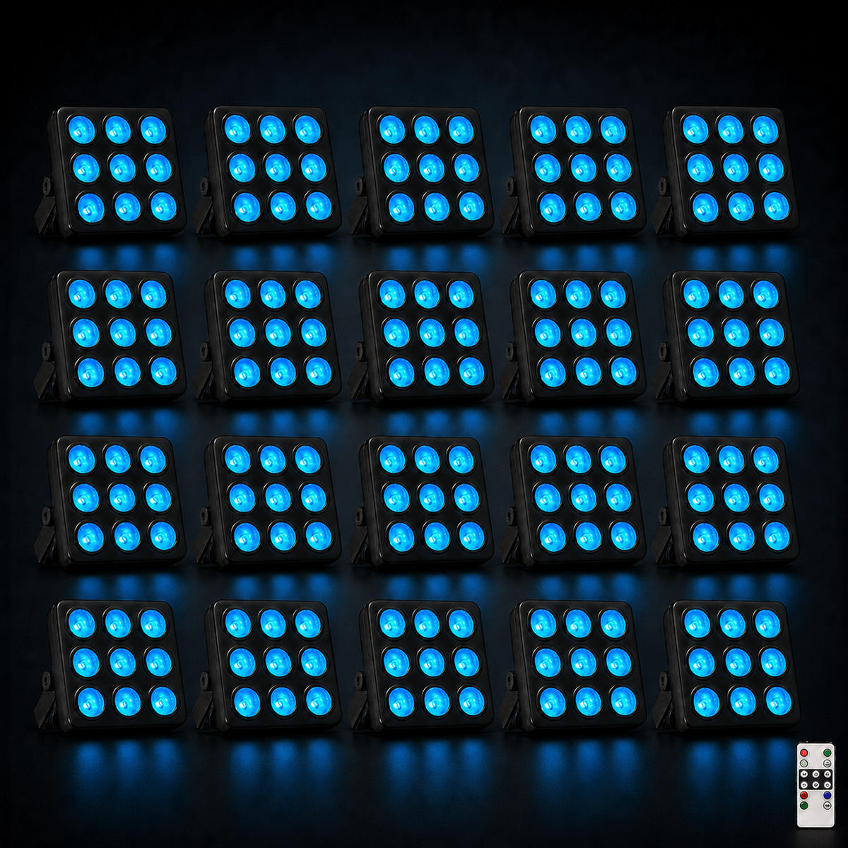 KTVLIGHTS 9-LED Remote Control Square PAR Stage Light-P28