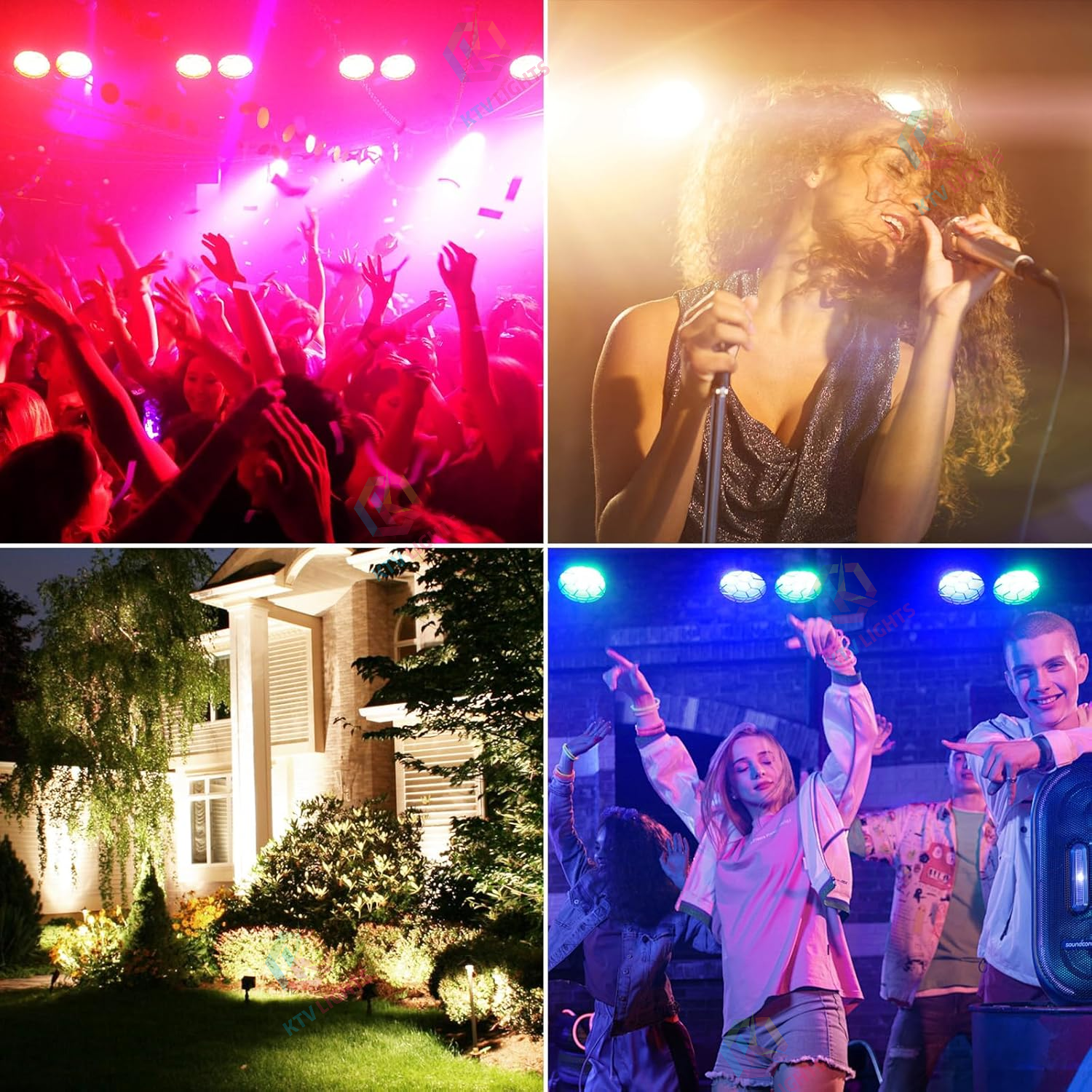 2x100W RGB LED COB PAR LED Flashing Lights - P65