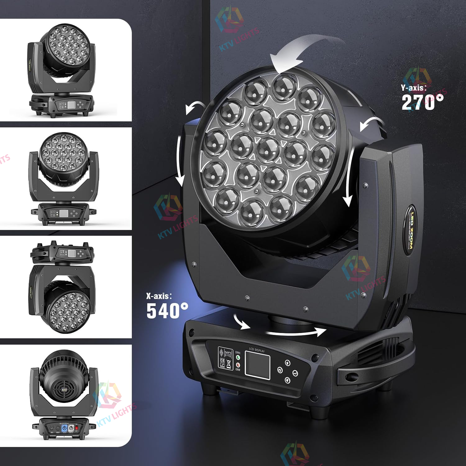 19x10W Beam/color/zoom effect moving head light-E64