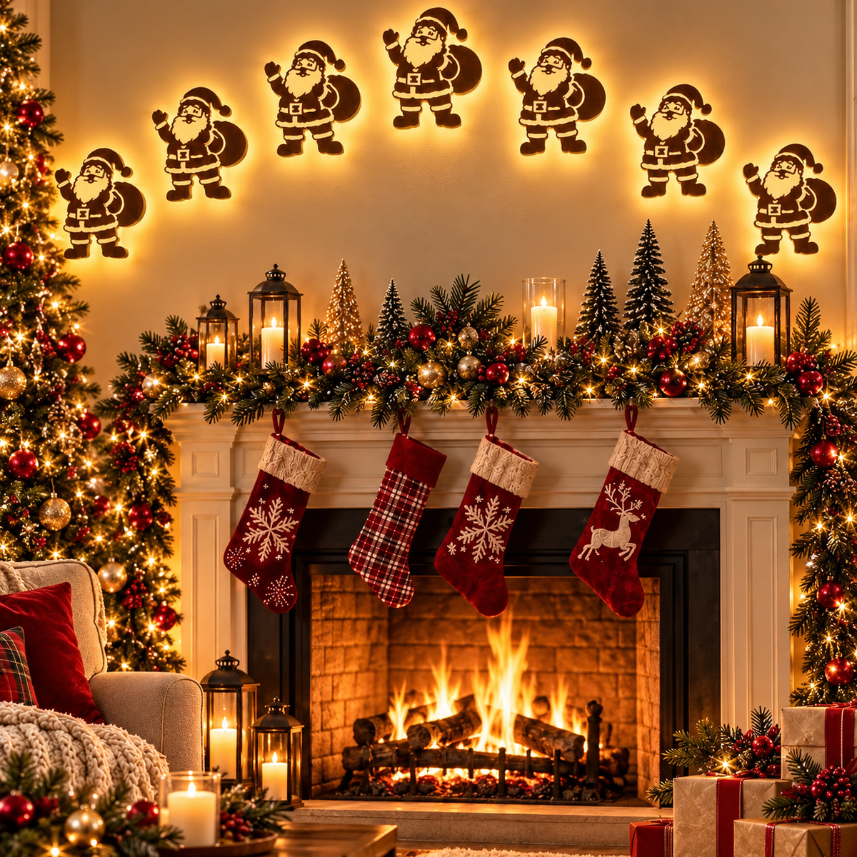 KTVLIGHTS Lighted Reindeer Christmas Wall Decor-M65