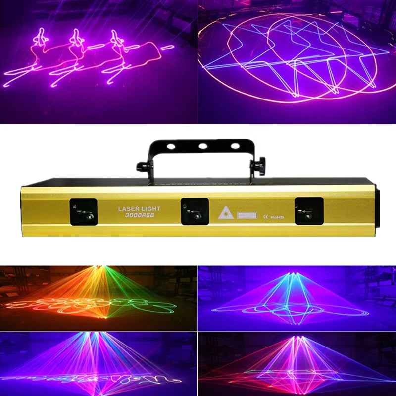 3-head RGB animation laser light-A19
