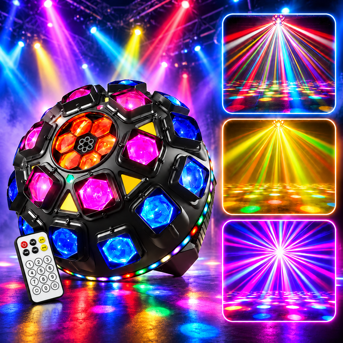 KTVLIGHTS 150W Rotating Magic Ball RGBW Laser DJ Stage Light-E112