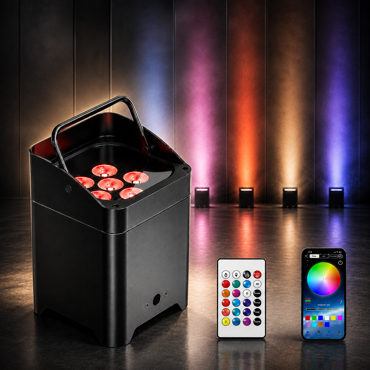APP PAR Light 6x18W RGBWA + UV Colored Wall Washer Light - P53