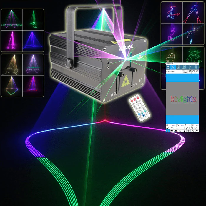 Lumière laser d'animation RVB Bluetooth APP 1w-5w - APP modifier logo/animation/texte-A3