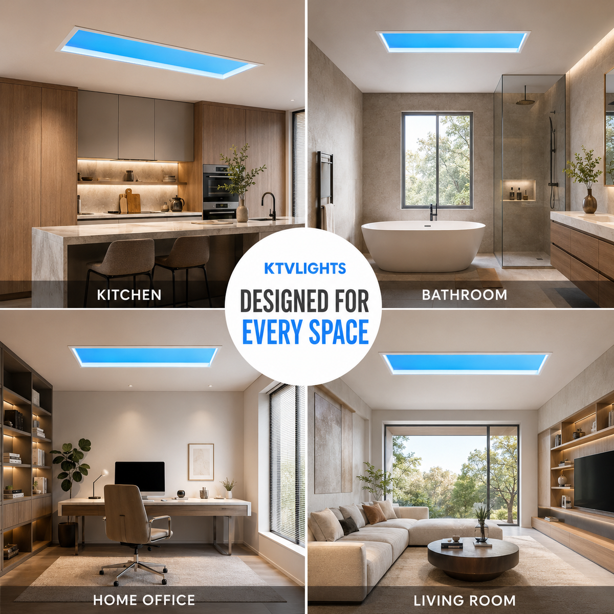 KTVLIGHTS Smart WiFi LED Artificial Skylight Ceiling Lamp