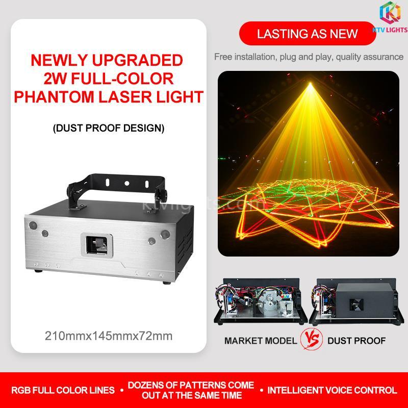Luce laser animata RGB da 1,5 W, controllo vocale/luce da palco DMX512-A10