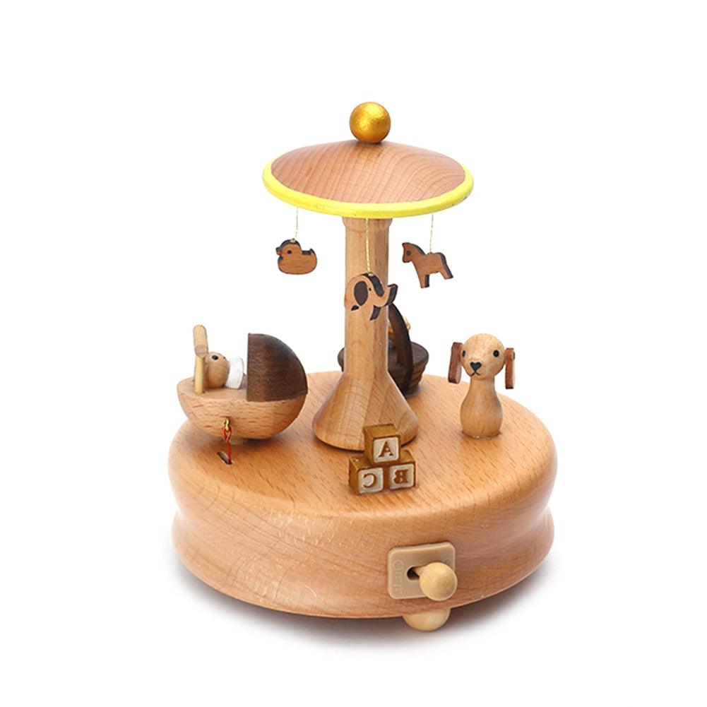 Handmade carousel wooden music box - Ktvlights